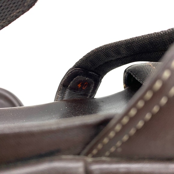 Prada Brown Leather Canvas Platform Sandals - Picture 9 of 11